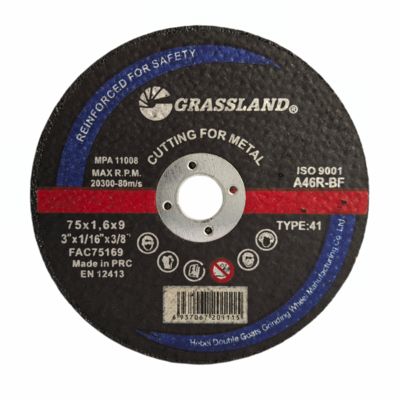 Disques de meulage de métal de 3 pouces pour les coupes droites et sans copeaux 75 mm x 1,6 mm x 9 mm lame de roue continue durcissant oxyde d'aluminium abrasif 80 m/s