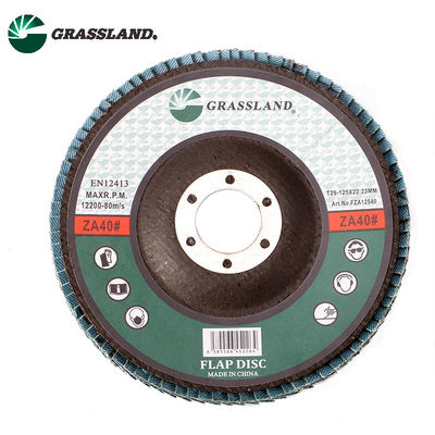 Acier inoxydable en métal ponçant 125mm 5&quot; roue à disque d'aileron de zirconium