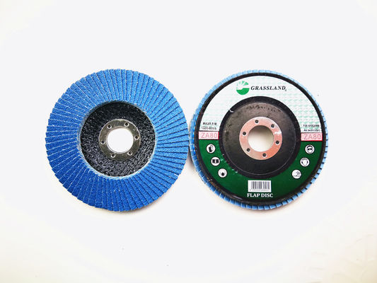 Roue à disque bleue d'aileron de la poussière abrasive 125mm du grain P80 de la zircone VSM