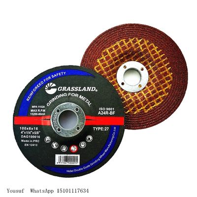 acier en métal 80m/S meule d'abrasif de 4&quot; de 100 X de 6 X de 16mm pour la broyeur d'angle