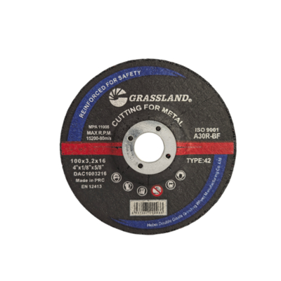 Disques à tronçonner en acier inoxydable 4" 100mm X 3.2mm X 16mm pour meuleuse d'angle utilisant du grain abrasif en oxyde d'aluminium EN 12413
