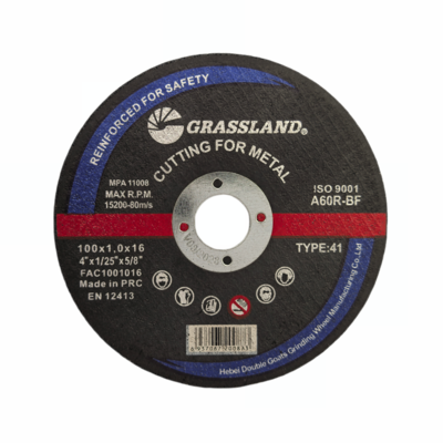 Disques de meulage de métal de 4 pouces pour les coupes droites et sans copeaux 100 mm x 1 mm x 16 mm lame de roue continue durcissant oxyde d'aluminium abrasif 80 m/s
