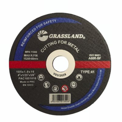 Disques de meulage de métaux de 105 X 1 X 16 MM avec mailles en fibres de verre à plusieurs niveaux et matériau lié par résine